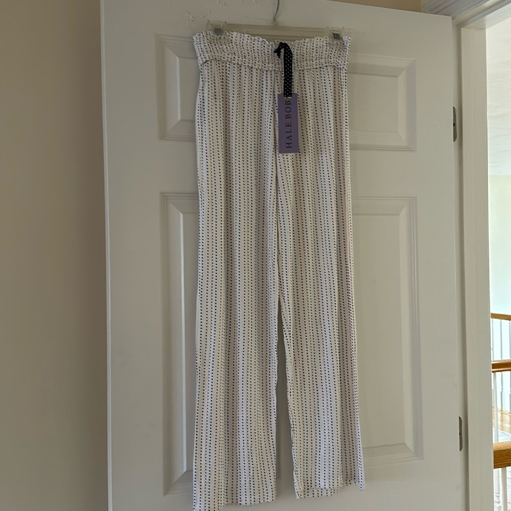 HALE BOB 100% Organic Bamboo Sleep/Lounge Smocked Waist Pants (L) BNWT